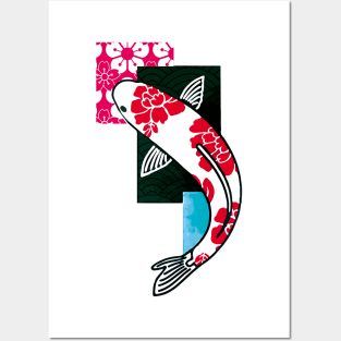 Koi Fish Oriental Japanese traditional style Posters and Art